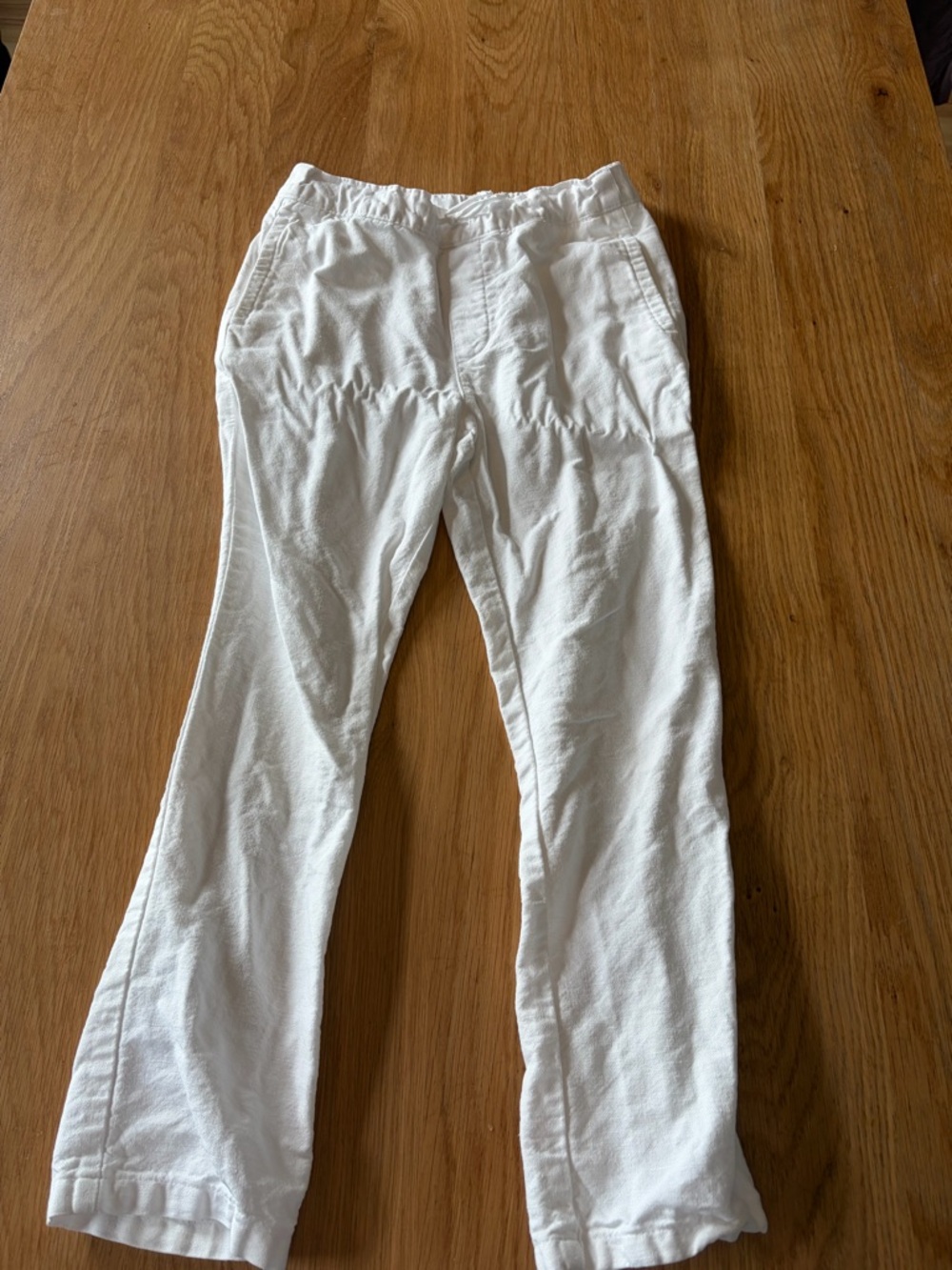 Janie and Jack Boys 6 White Linen Blend Pull On Pants